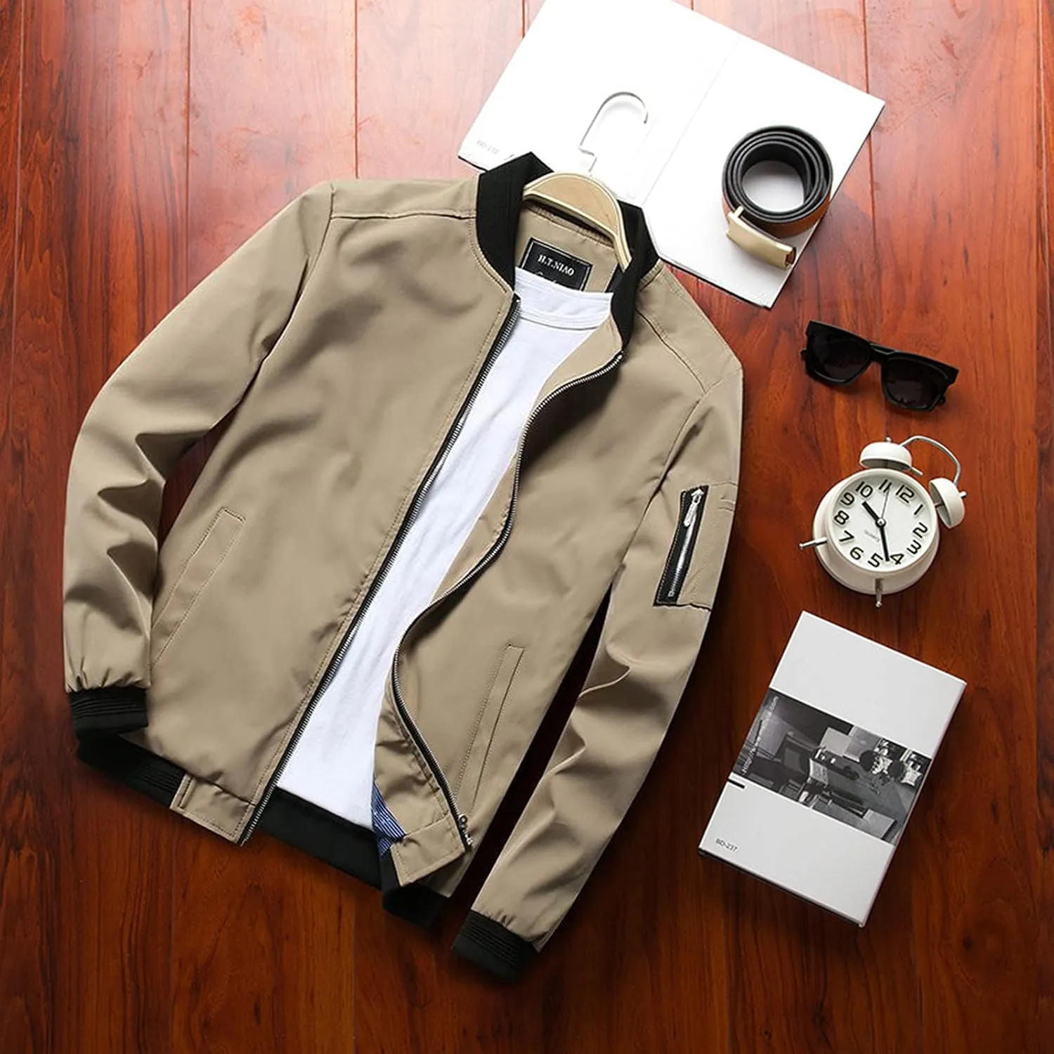 Bomber Jacket Men Mens Casual Lightweight Jacket Softshell Flight Bomber Jacket Varsity Windbreaker