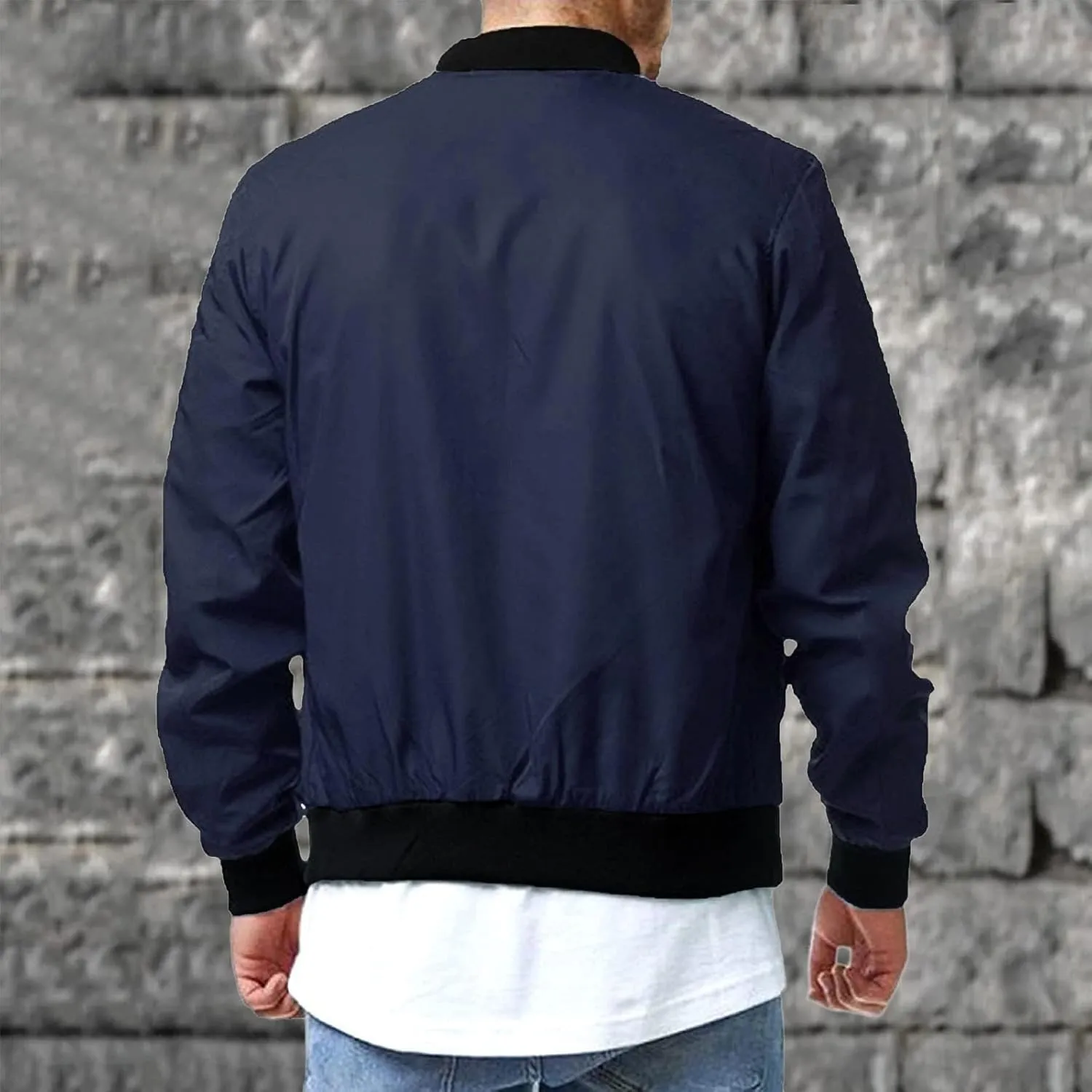 Bomber Jacket Men Men's Lightweight Bomber Jacket Windbreaker Softshell Varsity Jacket Coat
