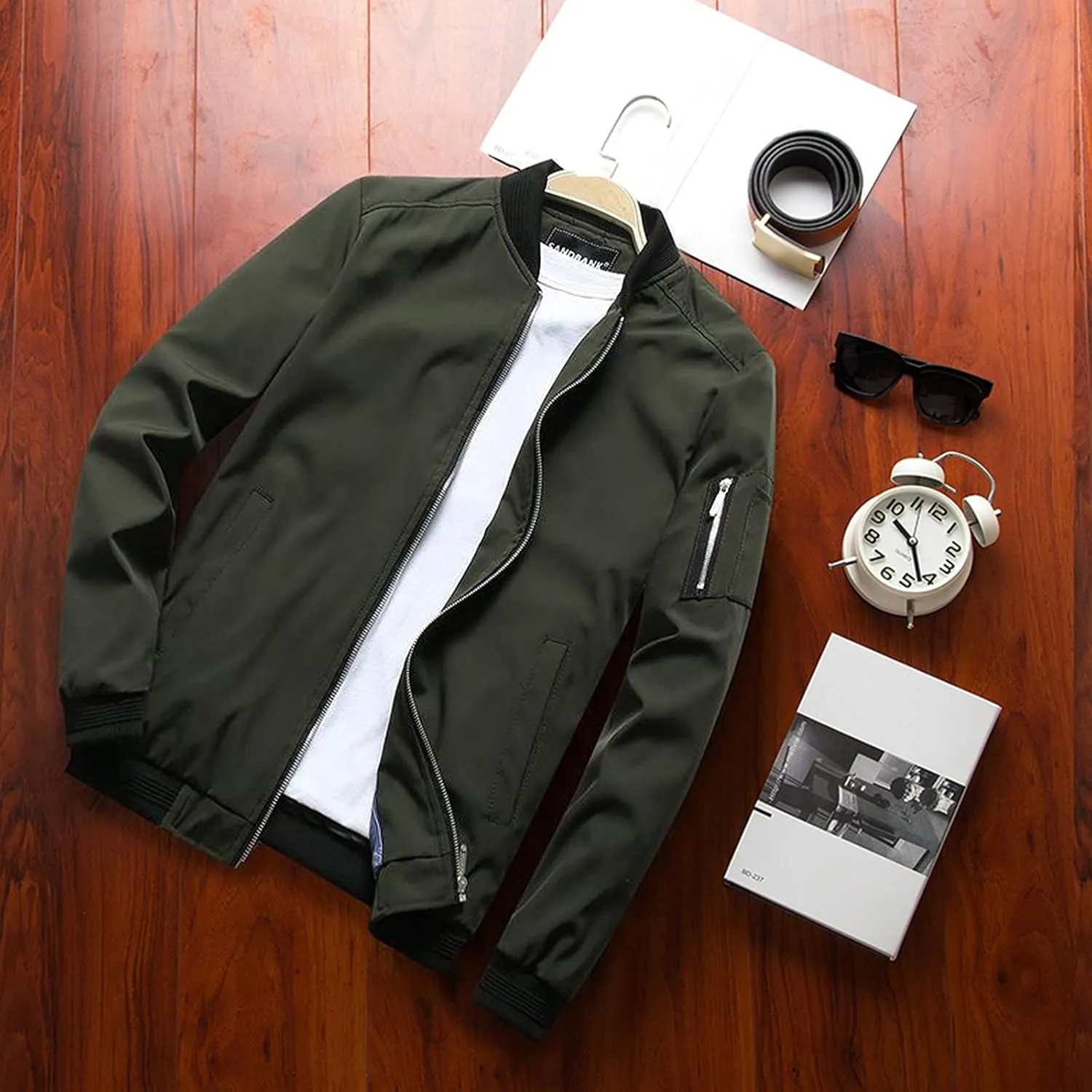 Bomber Jacket Men Men's Lightweight Softshell Coat Sportwear Zipper Windbreaker Flight Bomber Jacket