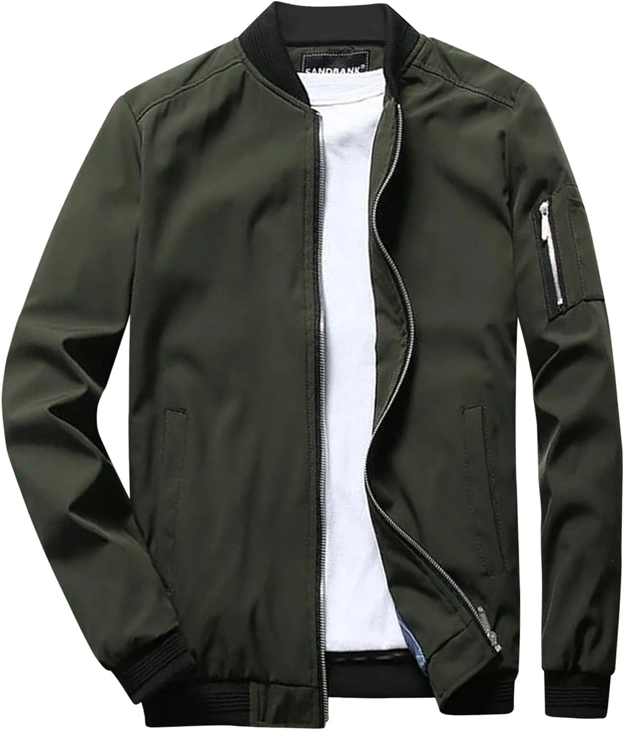 Bomber Jacket Men Men's Lightweight Softshell Coat Sportwear Zipper Windbreaker Flight Bomber Jacket
