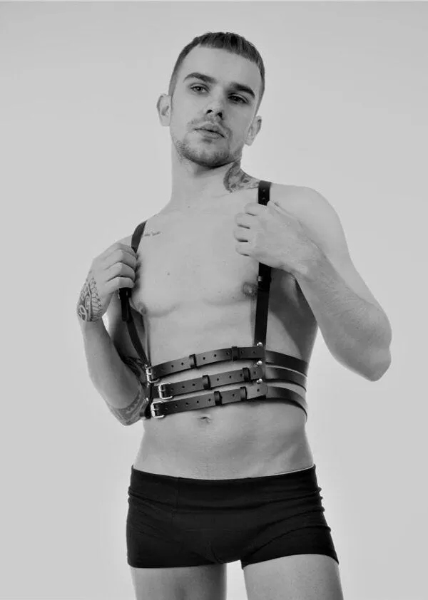 Bondage Leather Harness Men - BDSM Chest Men Harness - Fetishwear for Men - Bdsm Restraints - Leather Harness BDSM Set - Gift for Him