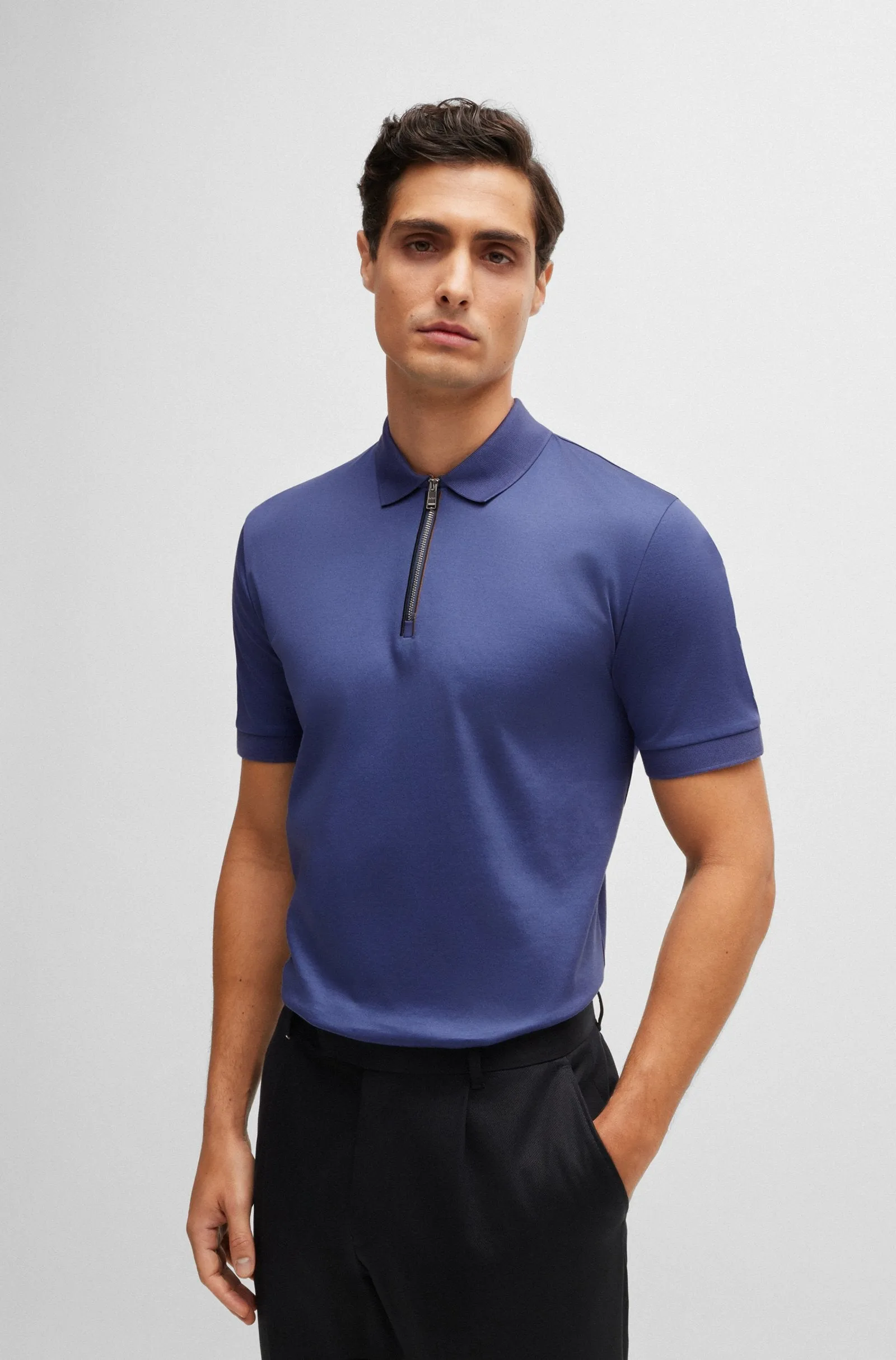 BOSS Black C-Polston 36 Polo Shirt 10260025 412 Navy
