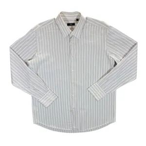 BOSS HUGO BOSS White Striped Long Sleeve Cotton Dress Shirt