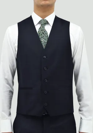Boston classic fit ryan vest in navy pure wool
