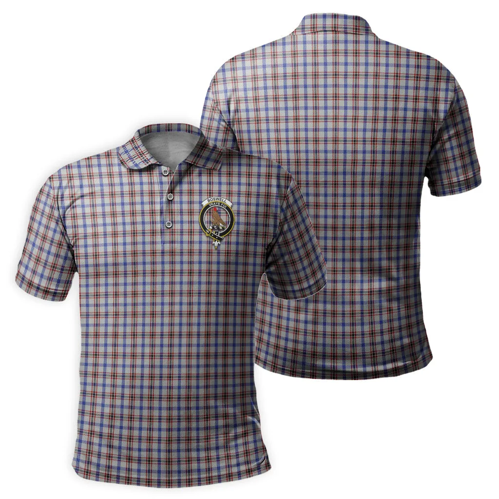 Boswell Tartan Men's Polo Shirt with Family Crest