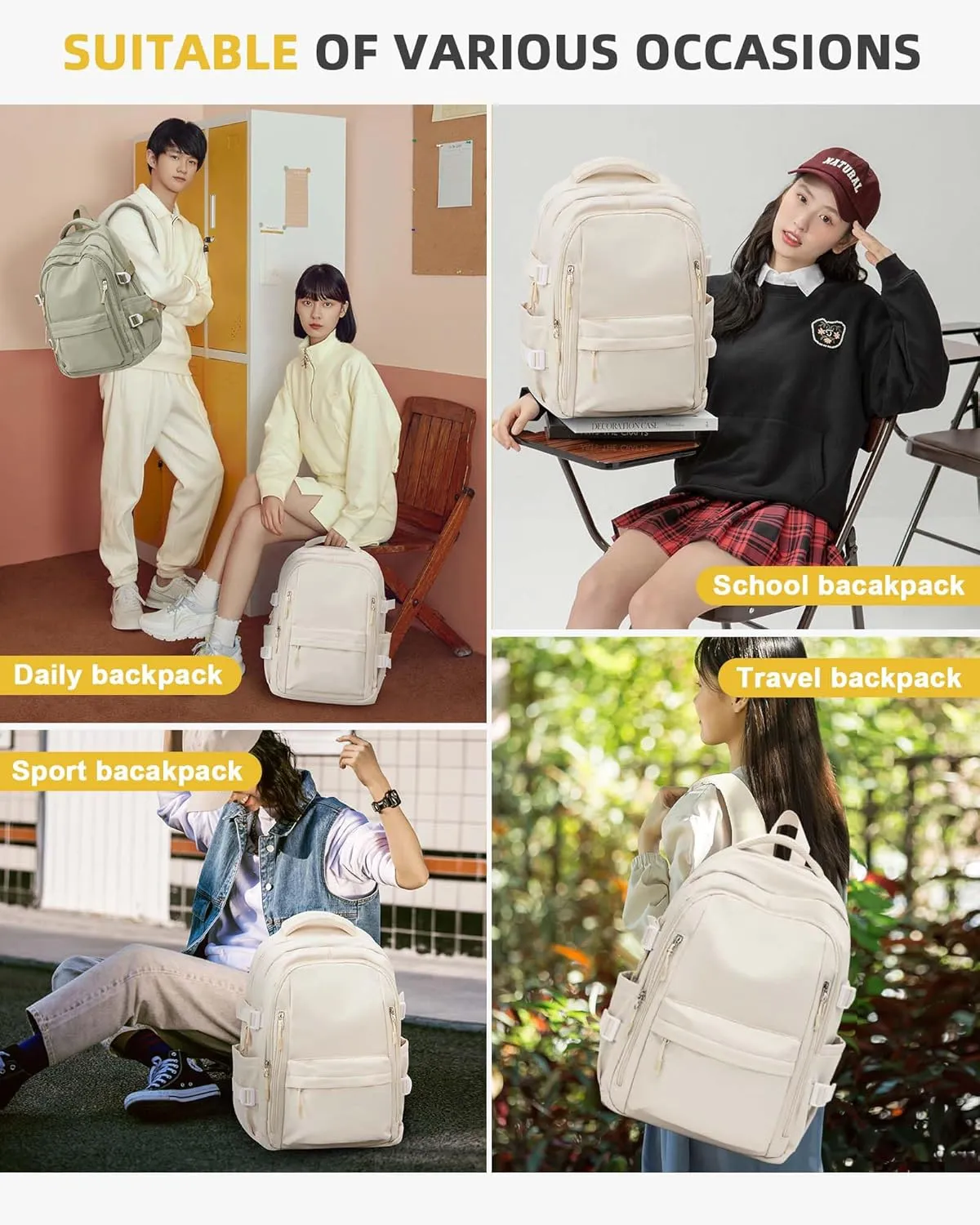 BOXSAM Lightweight School Backpack