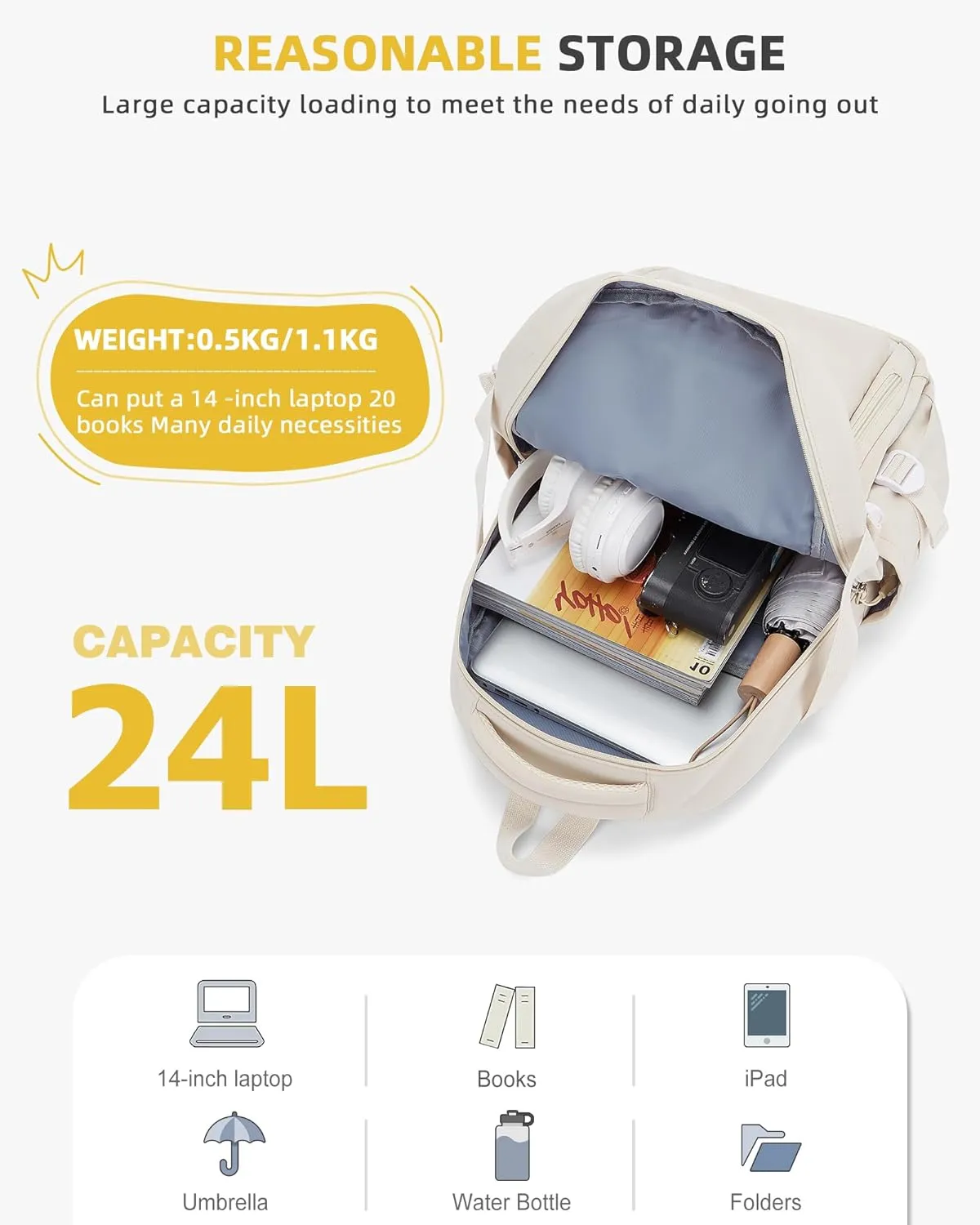 BOXSAM Lightweight School Backpack