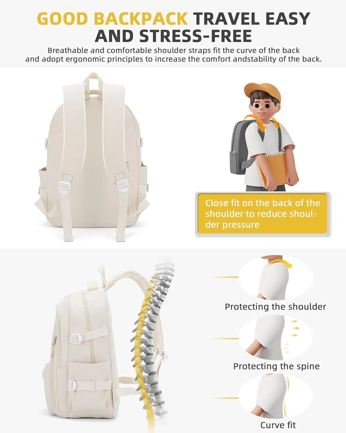 BOXSAM Lightweight School Backpack