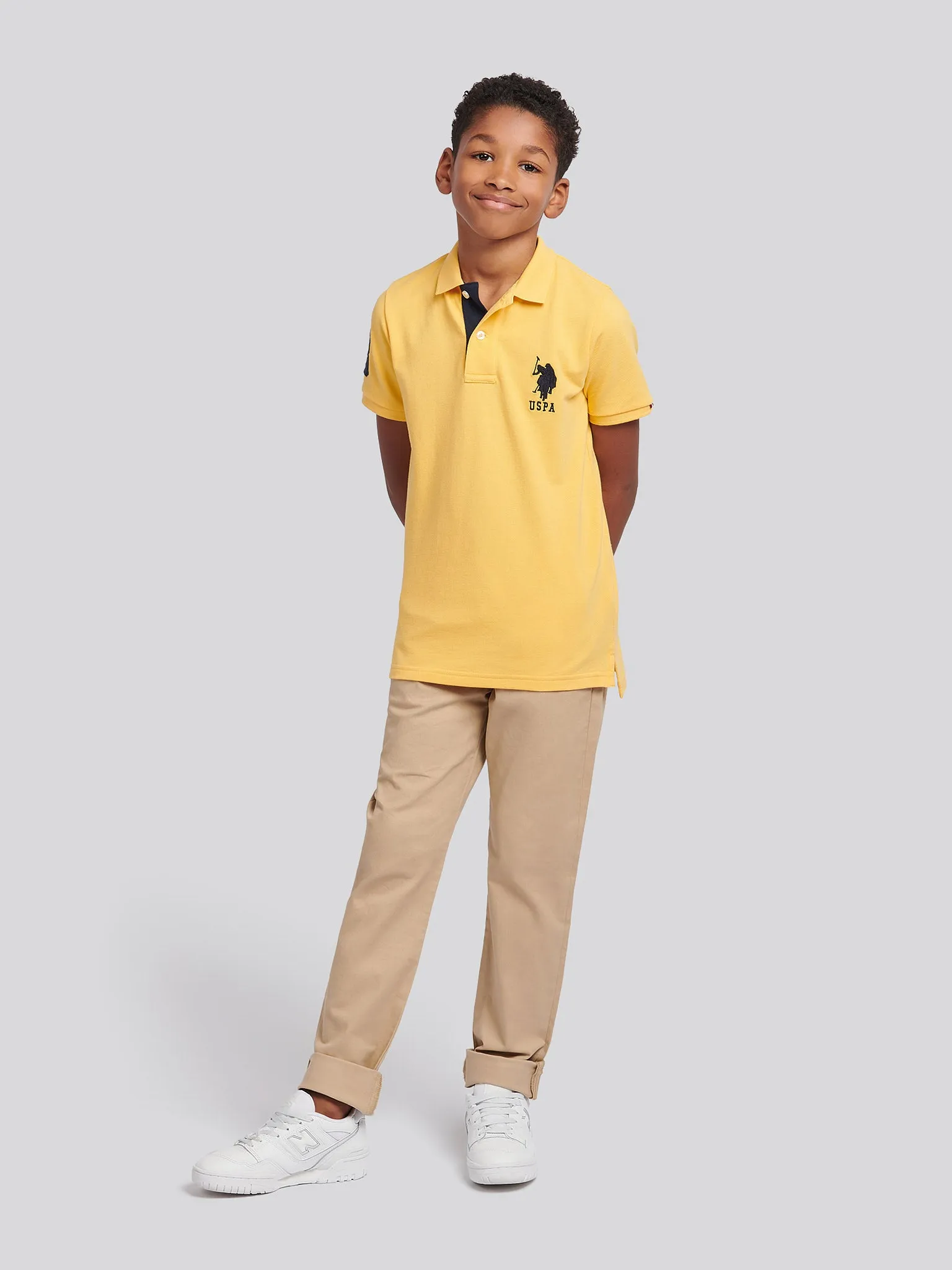 Boys Player 3 Polo Shirt in Sunset Gold
