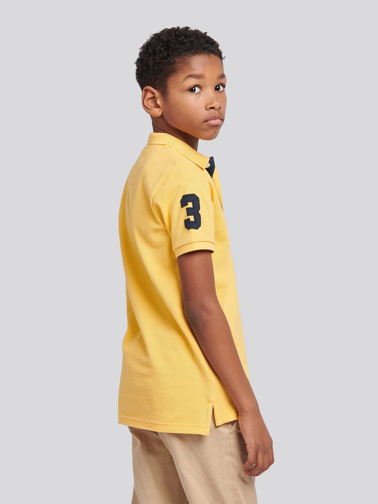 Boys Player 3 Polo Shirt in Sunset Gold