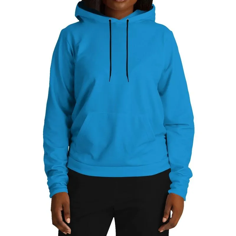 Bright Blue Hoodie | Unisex | with PLUS sizes | Bright Pure Blue Cyan | C100M25Y0K0