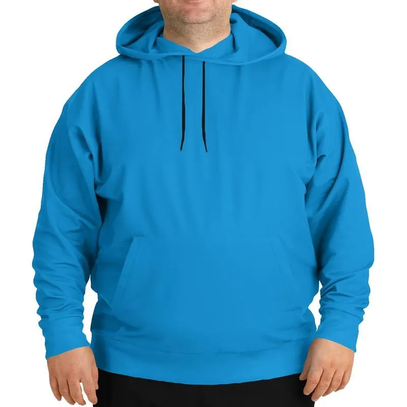 Bright Blue Hoodie | Unisex | with PLUS sizes | Bright Pure Blue Cyan | C100M25Y0K0