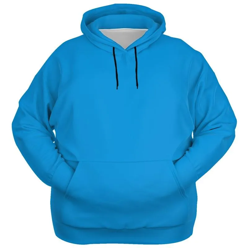 Bright Blue Hoodie | Unisex | with PLUS sizes | Bright Pure Blue Cyan | C100M25Y0K0
