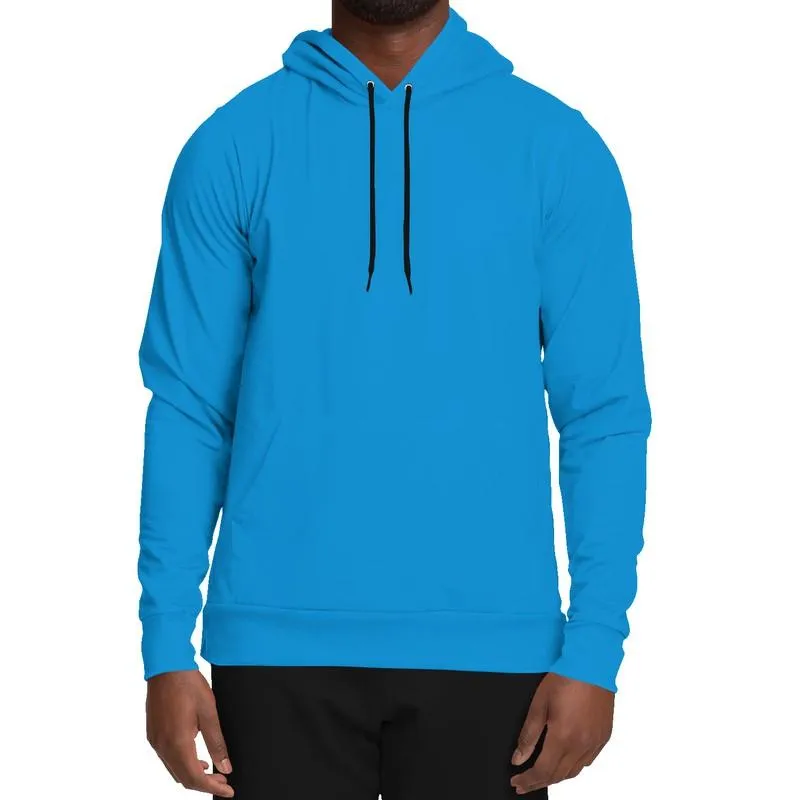 Bright Blue Hoodie | Unisex | with PLUS sizes | Bright Pure Blue Cyan | C100M25Y0K0