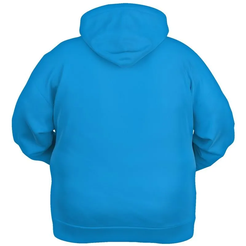 Bright Blue Hoodie | Unisex | with PLUS sizes | Bright Pure Blue Cyan | C100M25Y0K0