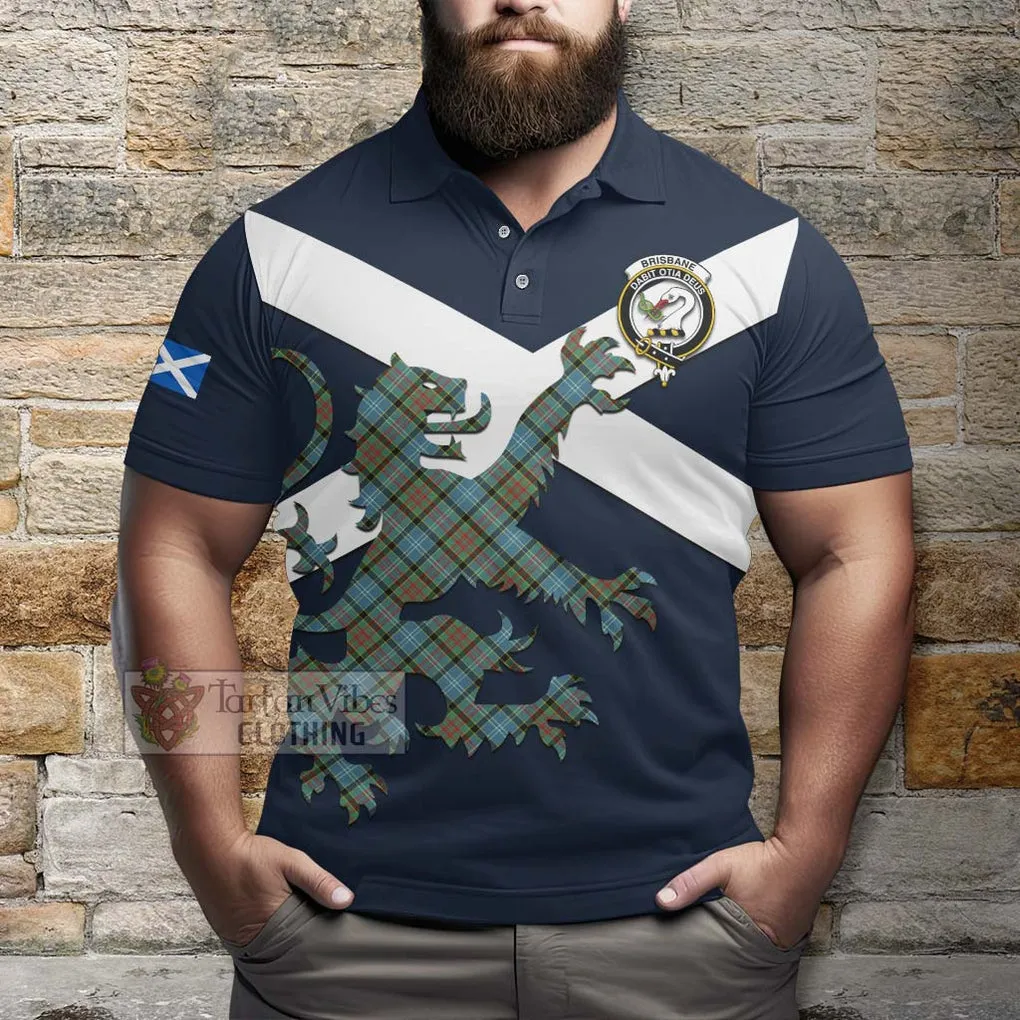 Brisbane Tartan Lion Rampant Polo Shirt Proudly Display Your Heritage with Alba Gu Brath and Clan Name