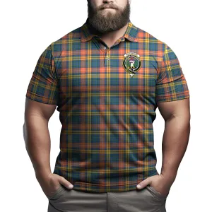 Buchanan Ancient Tartan Men's Polo Shirt with Family Crest