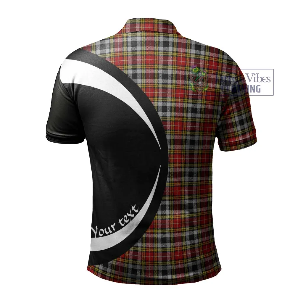 Buchanan Old Dress Tartan Men's Polo Shirt with Family Crest Circle Style