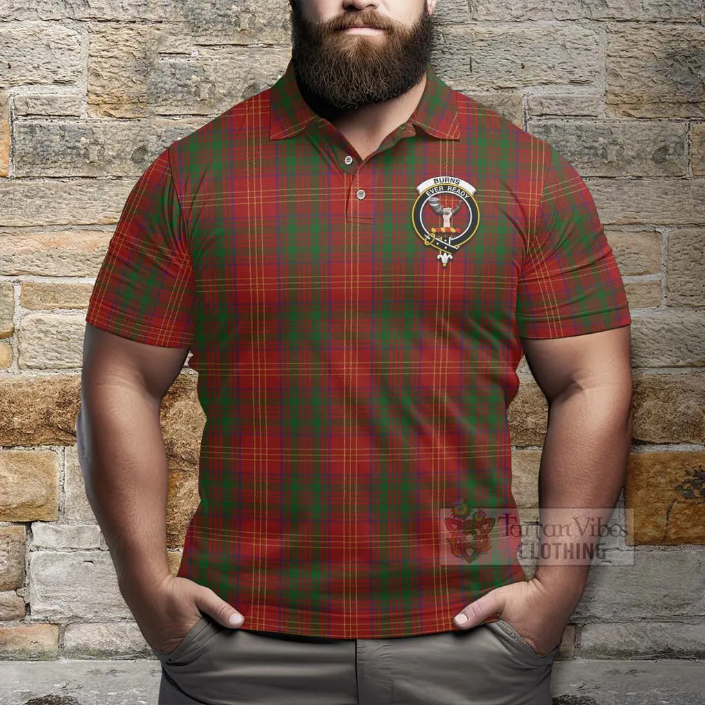 Burns Tartan Polo Shirt with Family Crest and Bearded Skull Holding Bottles of Whiskey