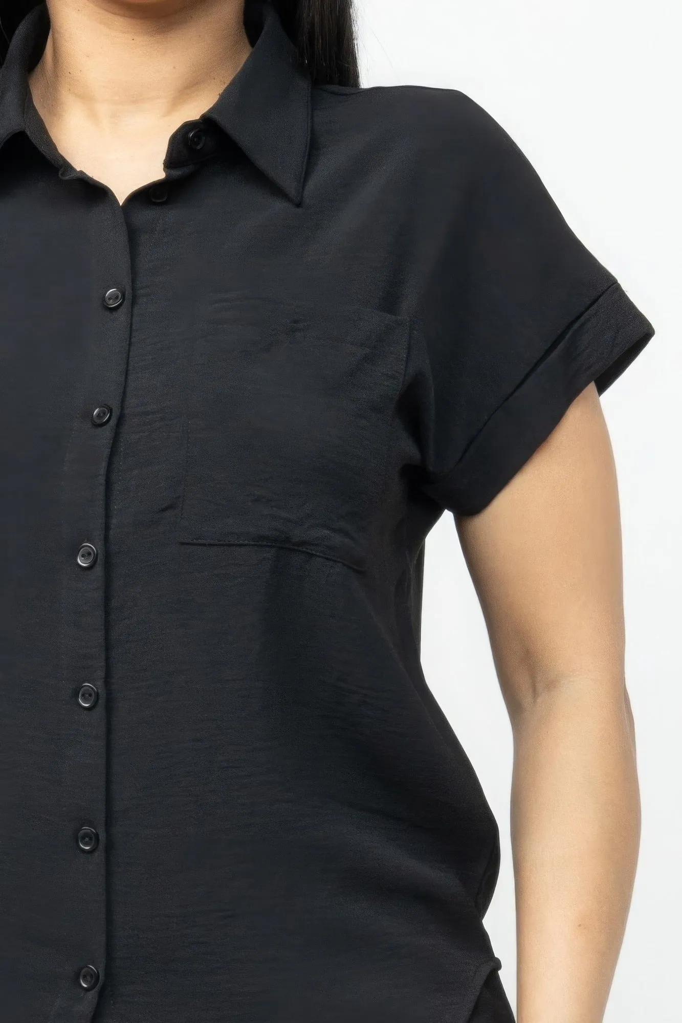 Button Down Loose Fit Short Set