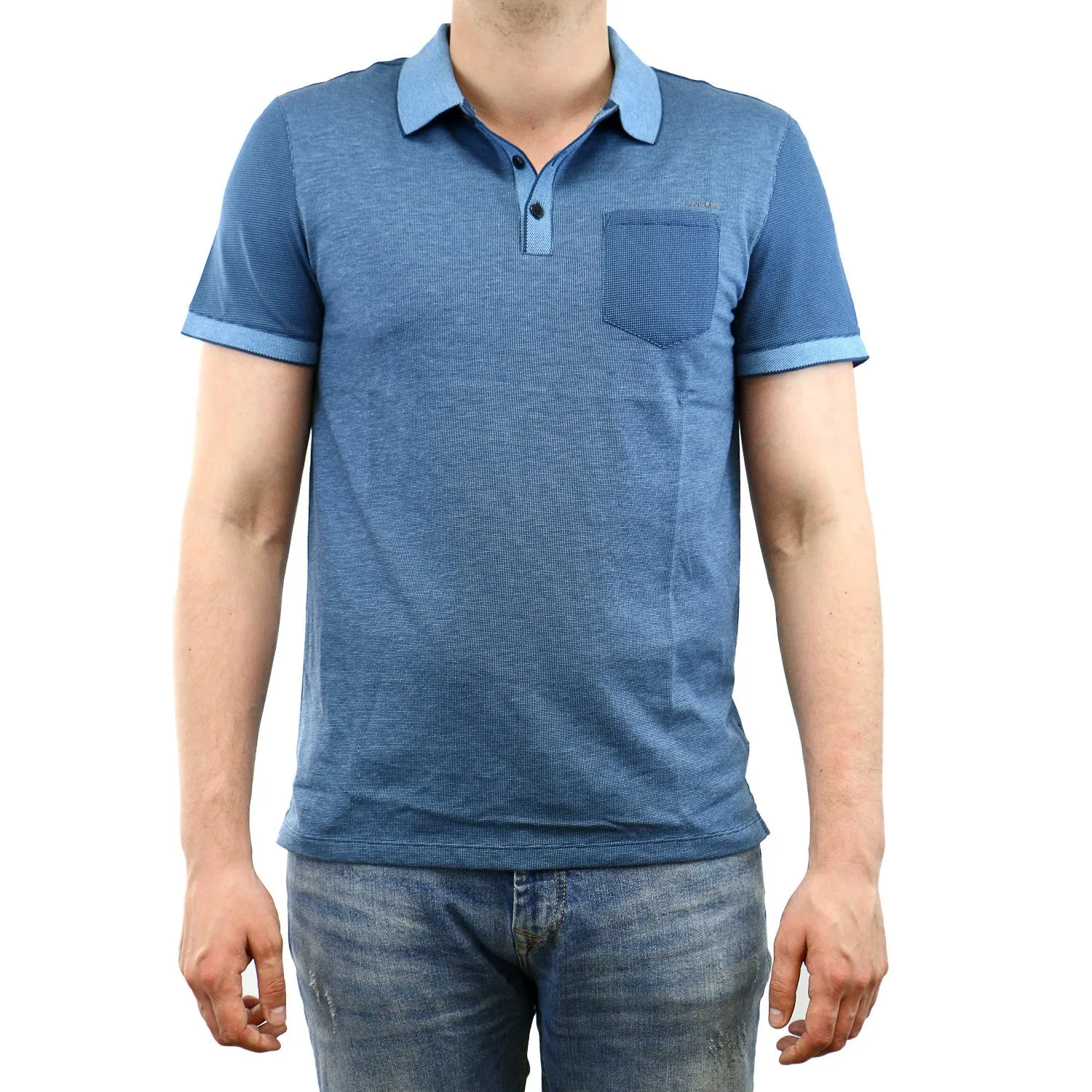 Calvin Klein Blocked Jacquard Polo Shirt - Black - Mens