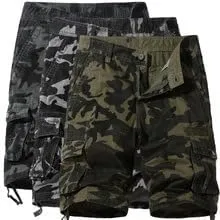 Cargo Shorts for Mens Multi Pockets Relaxed Fit Outdoor Cargo Shorts Fashion Hiking Cargo Shorts with Pockets