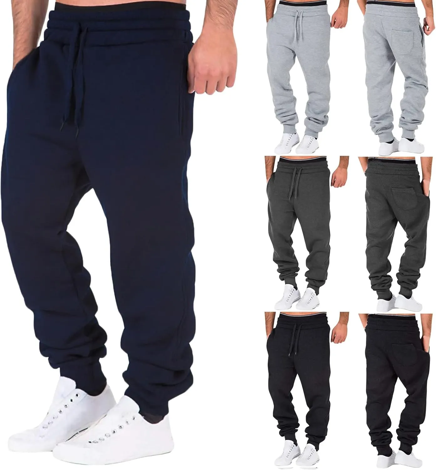 Cargo Sweatpants for Men Baggy Athletic Cargo Sports Pants Sweats Casual Straight-Leg Trousers Men's Cargo Sweatpants