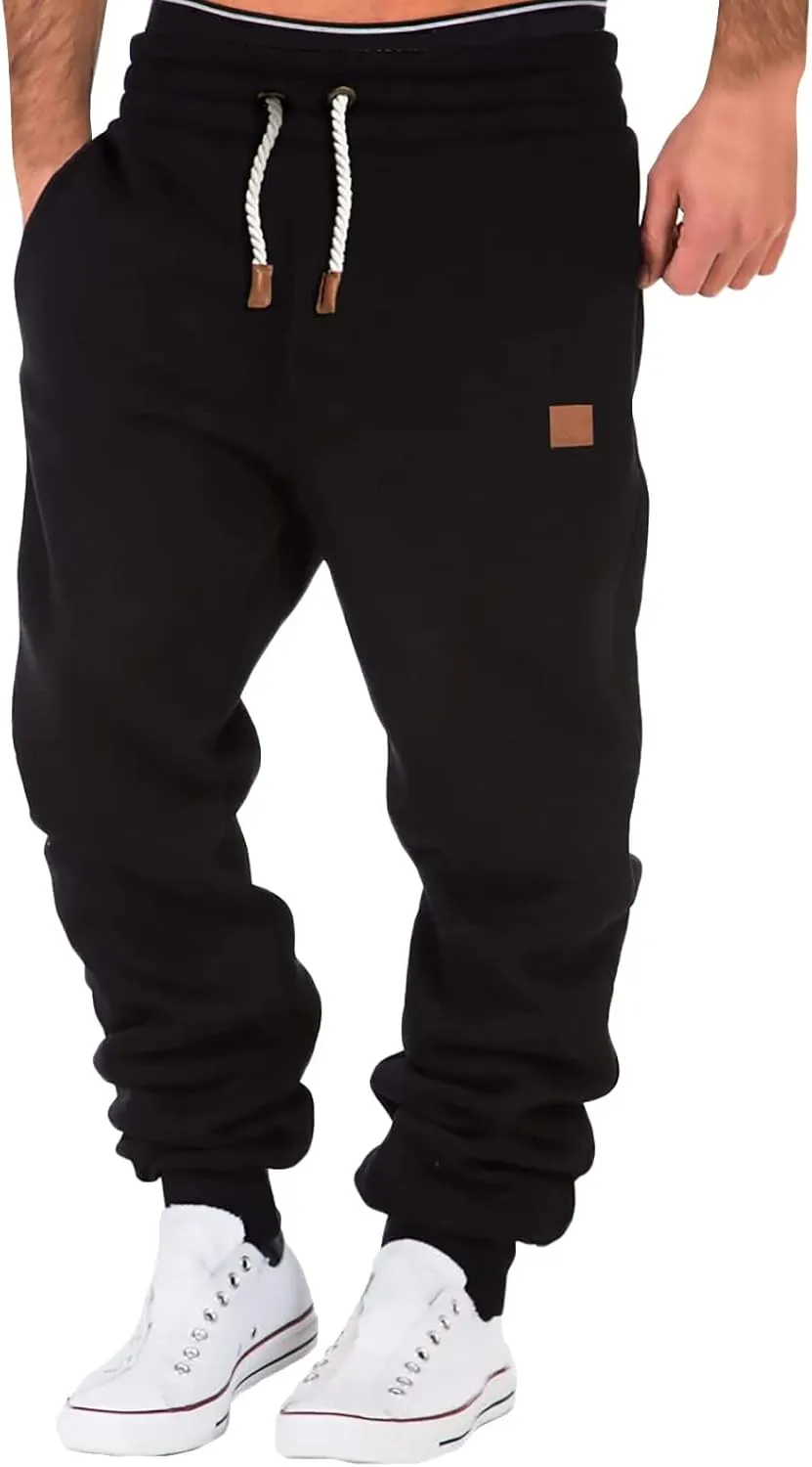Cargo Sweatpants for Men Big and Tall with Zipper Fly Sweatpants for Men Lightweight Loose Fit Open Bottom Sweatpants
