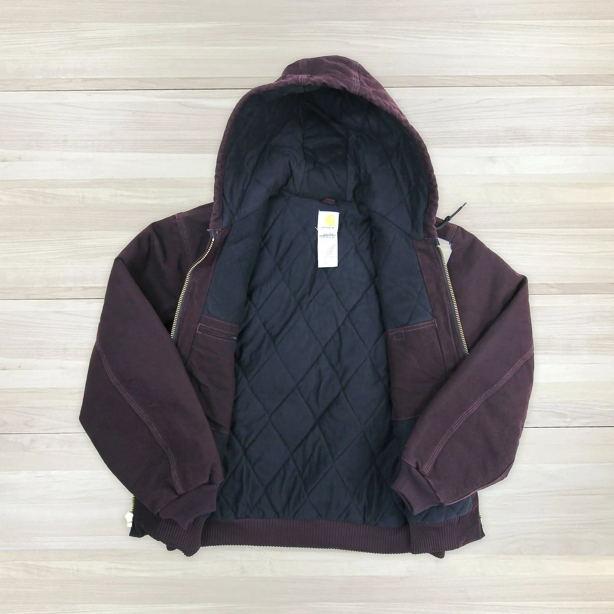 Carhartt J130 DWN Quilted Flannel Lined Sandstone Duck Jacket NWT - Large