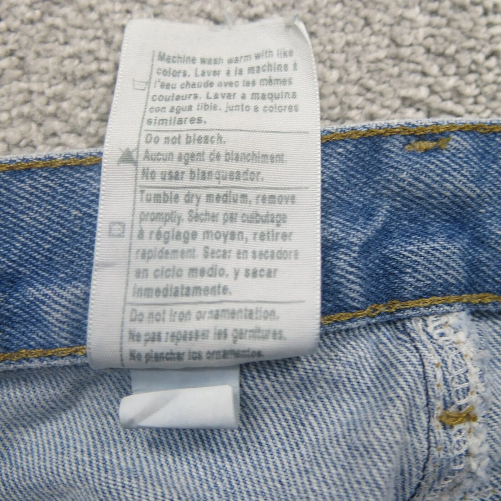 Carhartt Mens Jeans Straight Leg High Rise 100% Cotton Pockets Blue Size W33xL36