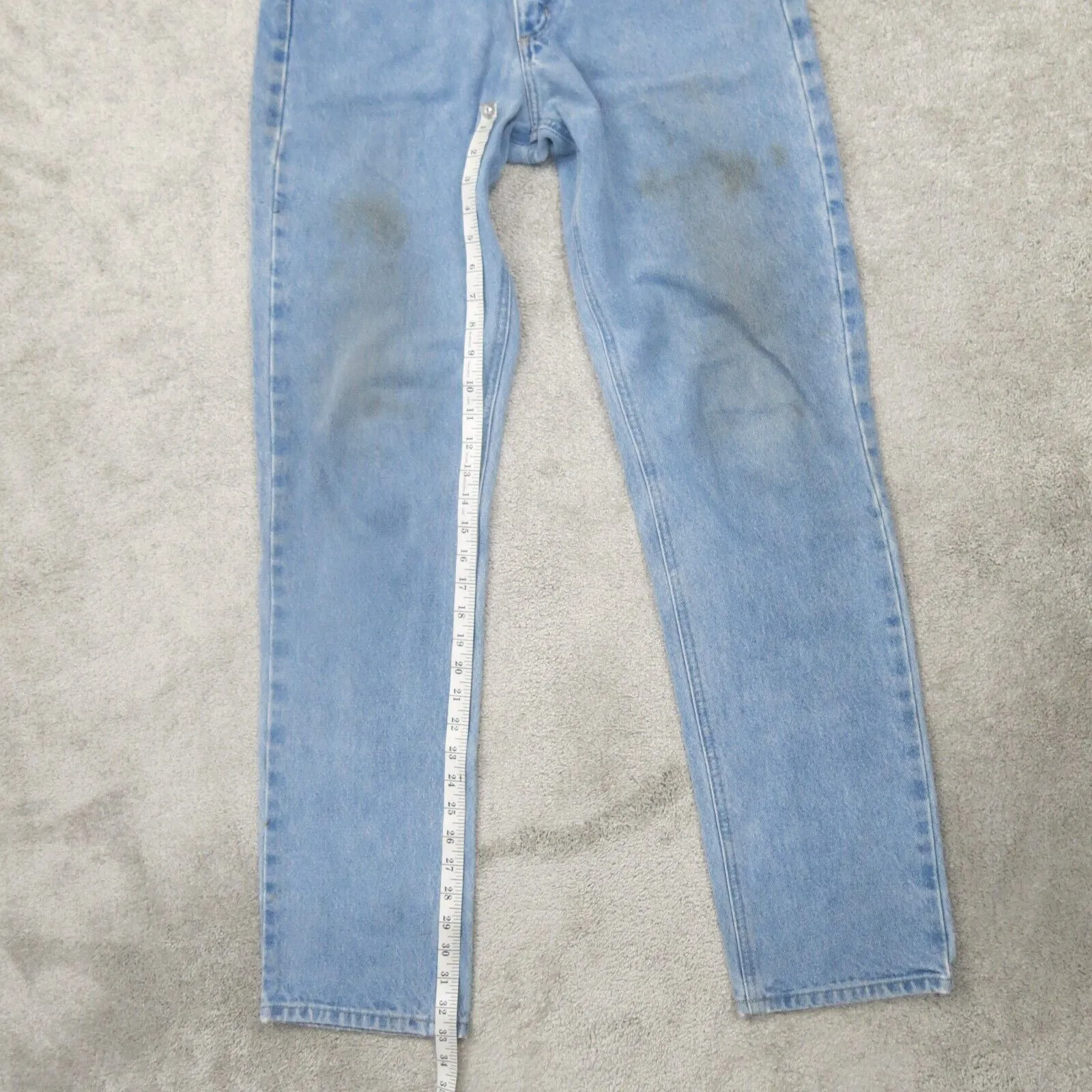 Carhartt Mens Jeans Straight Leg High Rise 100% Cotton Pockets Blue Size W33xL36