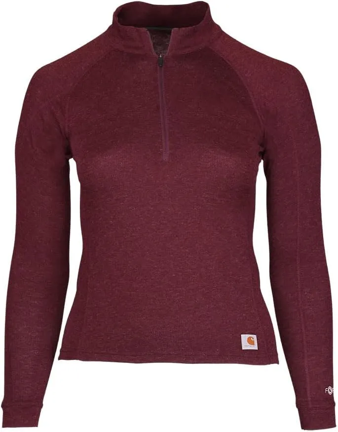 Carhartt Women's Force Heavyweight Quarter-Zip Thermal Base Layer Long Sleeve Shirt