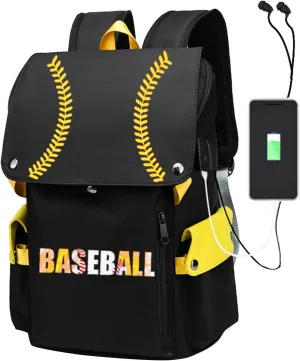 Carry On Backpack Backpack Fashion New Pattern Baseball Pattern Travel Bag Student Bag Outdoor Large Capacity USB