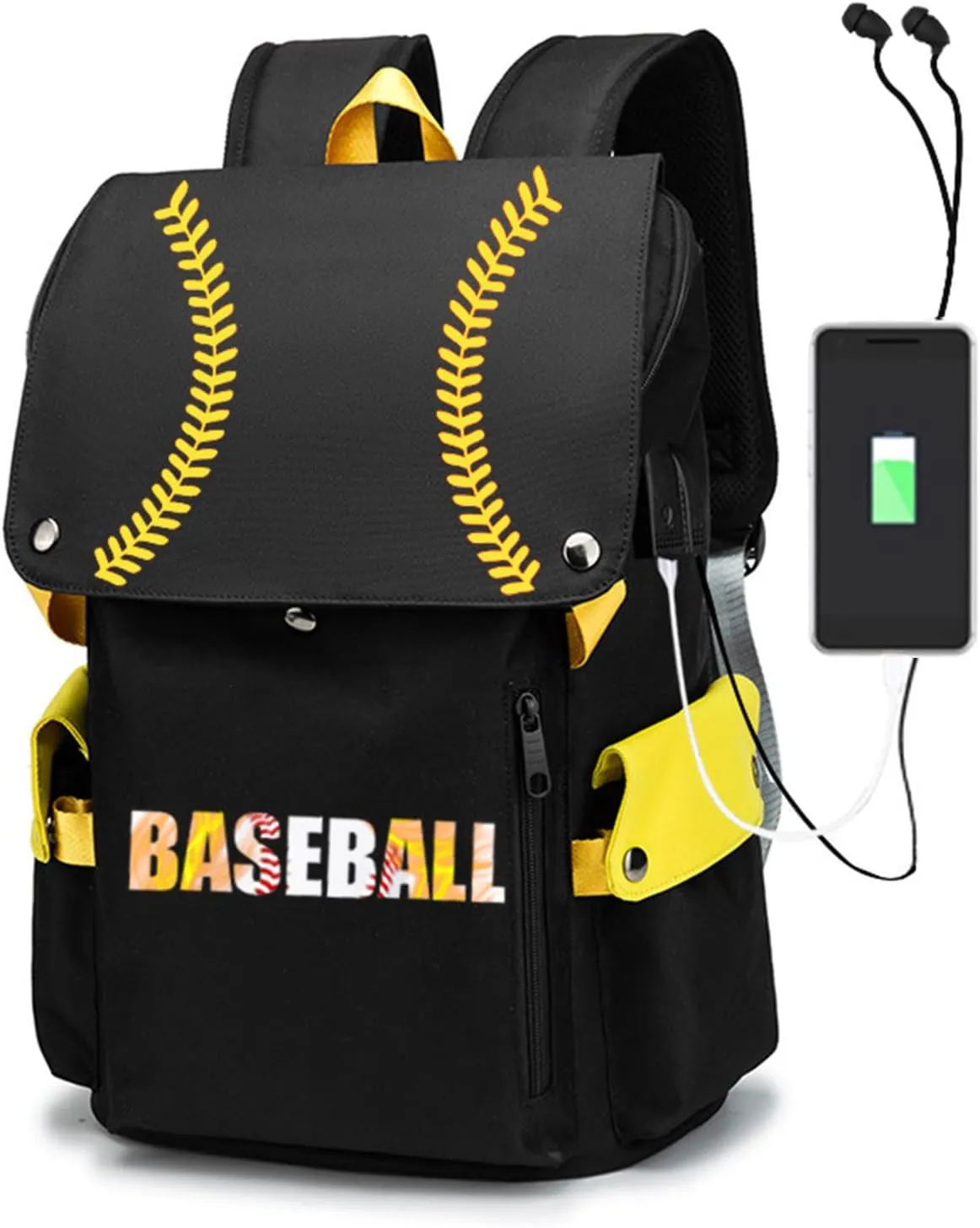 Carry On Backpack Backpack Fashion New Pattern Baseball Pattern Travel Bag Student Bag Outdoor Large Capacity USB