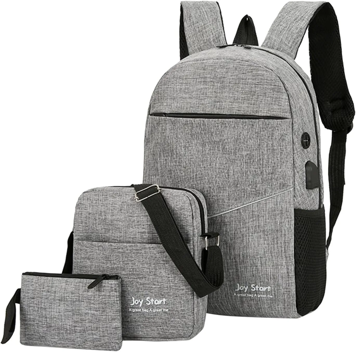 Carry On Backpack Men Backpack Three Piece Solid Color Travel Bag Computer Business Bag Shoulder Water Proof