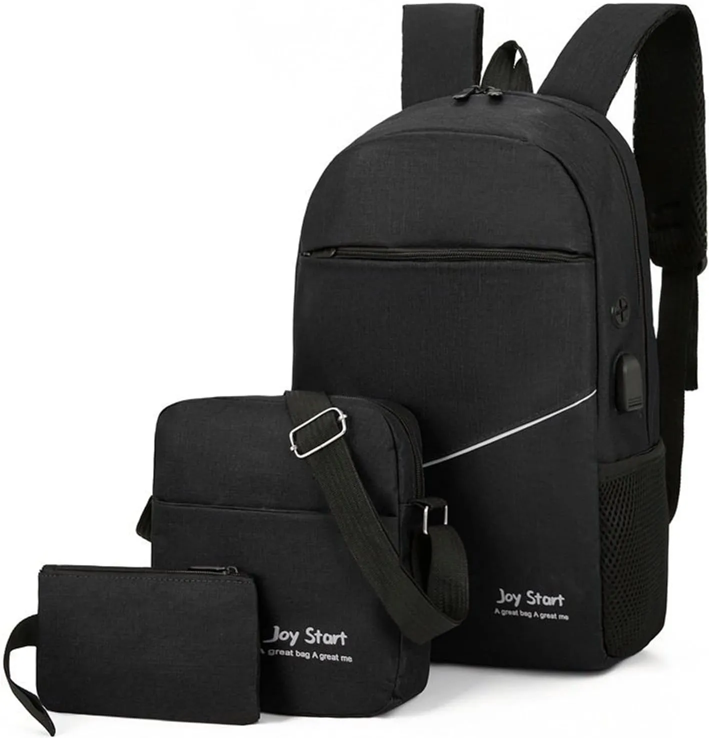 Carry On Backpack Men Backpack Three Piece Solid Color Travel Bag Computer Business Bag Shoulder Water Proof