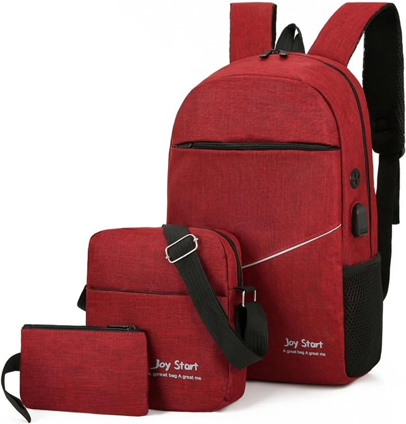 Carry On Backpack Men Backpack Three Piece Solid Color Travel Bag Computer Business Bag Shoulder Water Proof