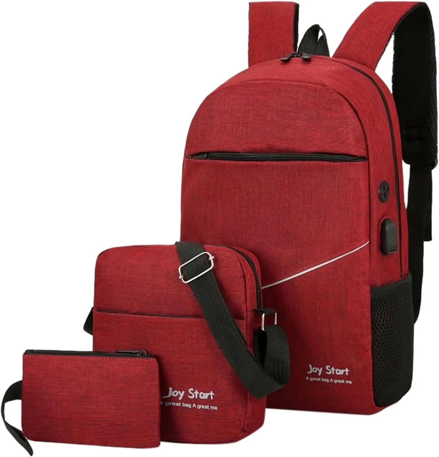 Carry On Backpack Men Backpack Three Piece Solid Color Travel Bag Computer Business Bag Shoulder Water Proof