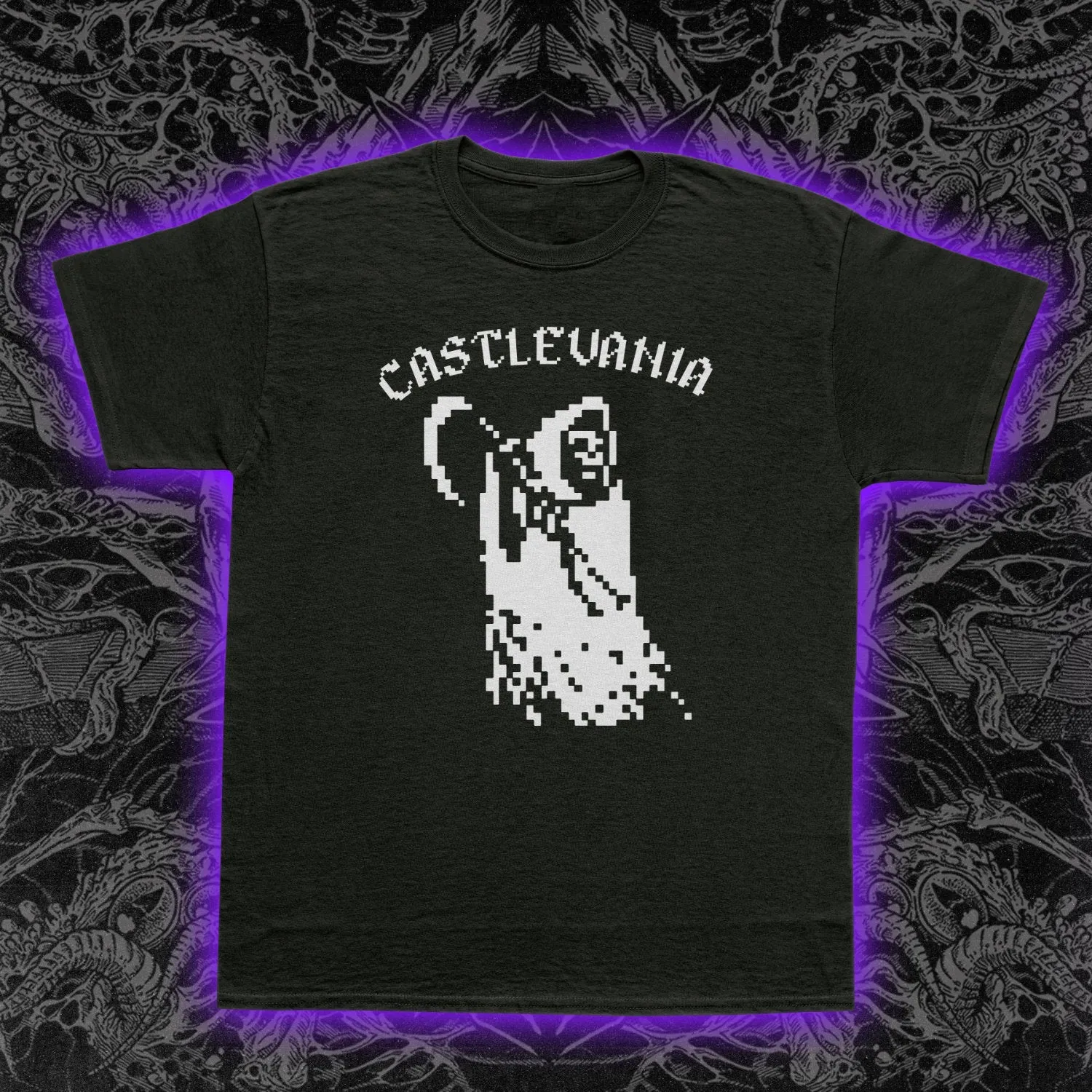Castlevania 8 Bit Grim Reaper Slim Fit Tee