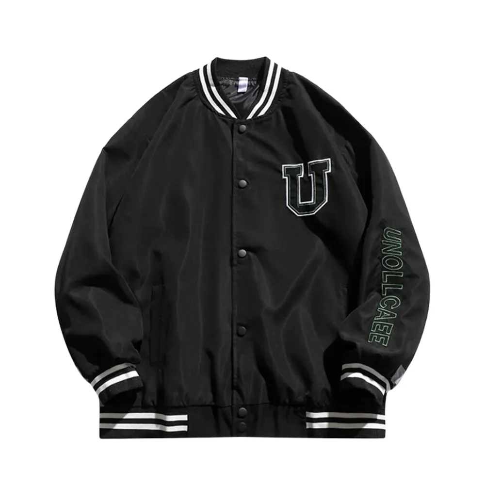 “Casual Checkerboard Baseball Uniform” Jacket