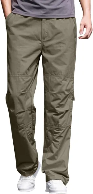 Casual Hiking Pants for Men Stretch Relaxed Fit Cotton Ripstop Tactical Pants Outdoor Work Long Trousers with Pockets