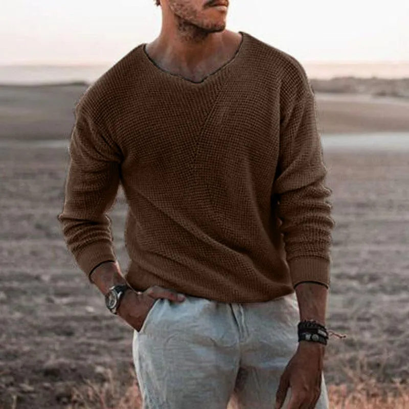 Casual Round Neck Slim Pullover Knitwear