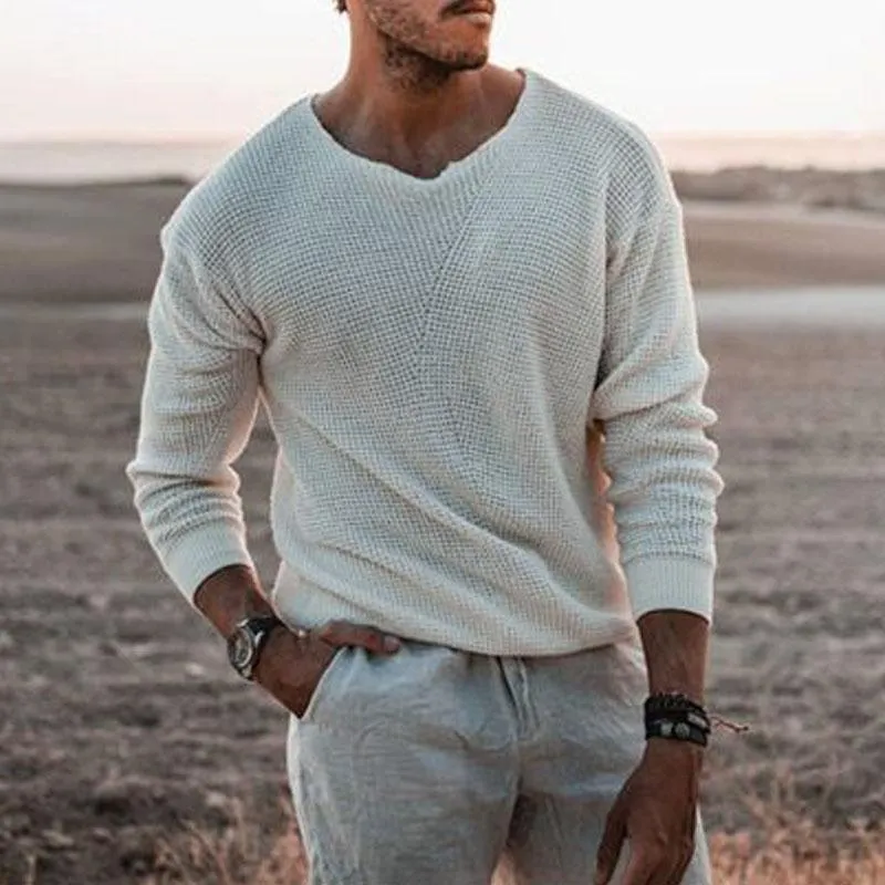 Casual Round Neck Slim Pullover Knitwear