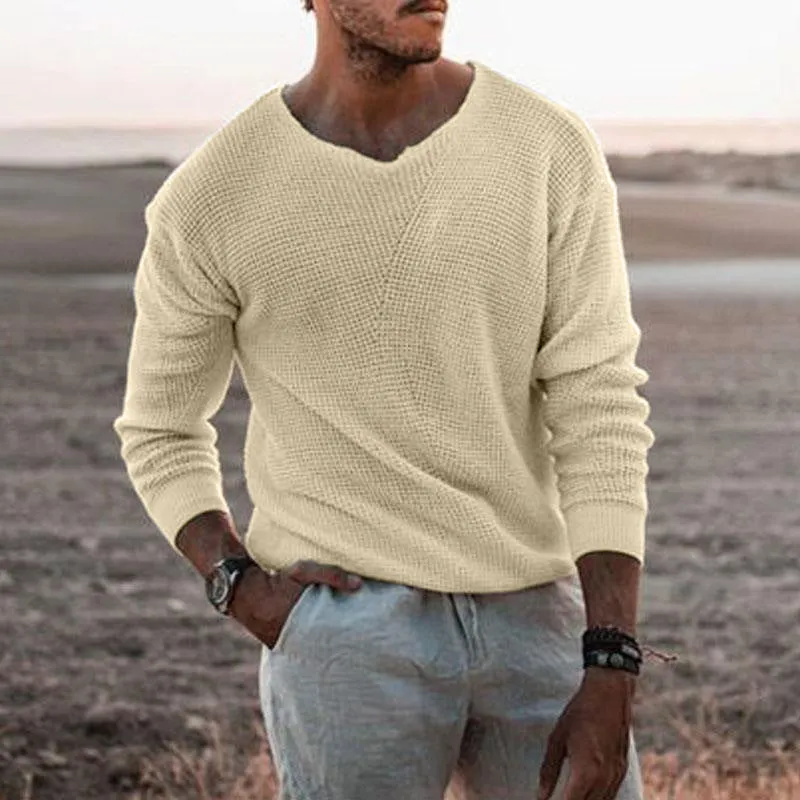 Casual Round Neck Slim Pullover Knitwear