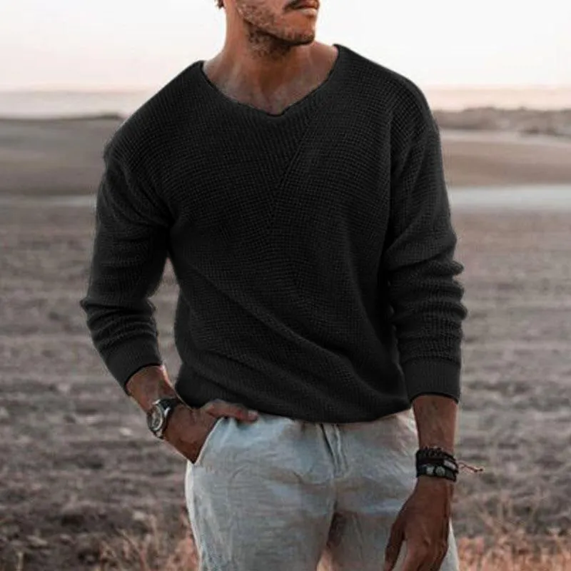 Casual Round Neck Slim Pullover Knitwear