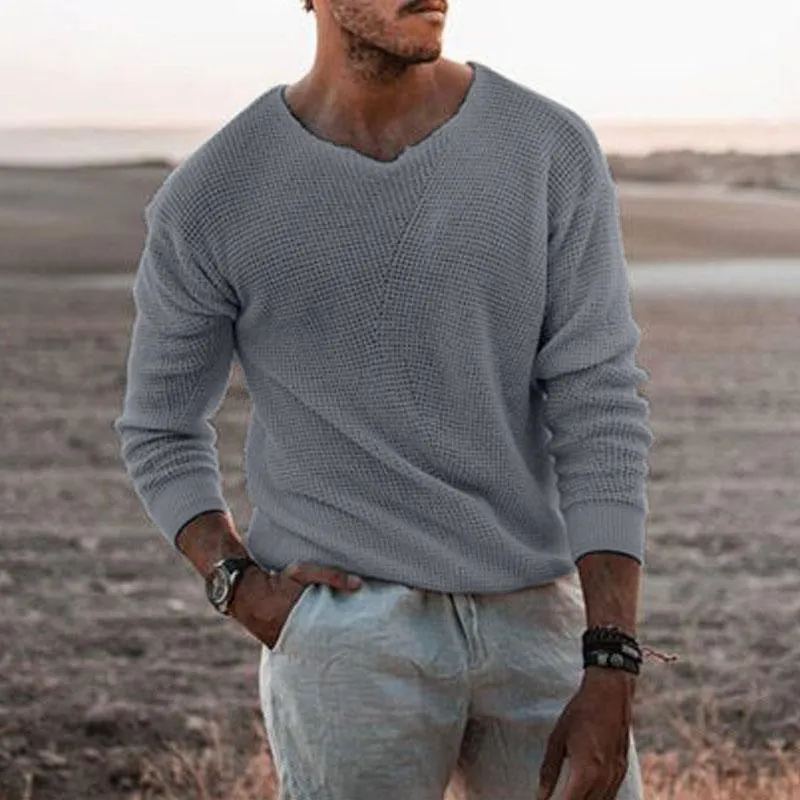 Casual Round Neck Slim Pullover Knitwear