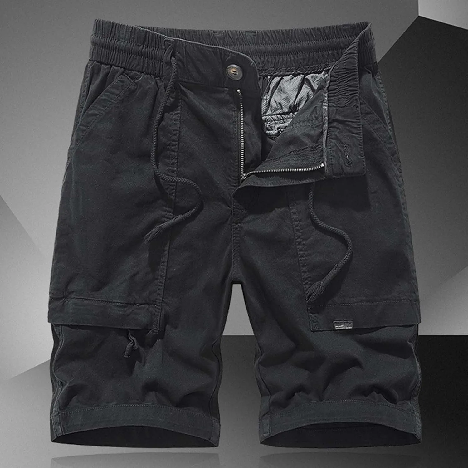Casual Shorts for Men Multi-Pocket Drawstring Elastic Waist Cargo Shorts Stretch Comfort Outdoor Workout Summer Short