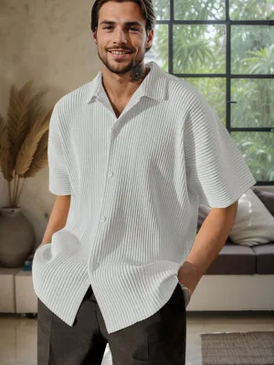 Casual Simple Striped Textured Shirt