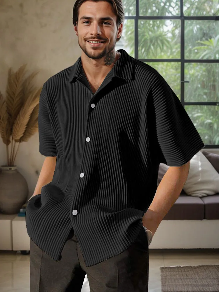 Casual Simple Striped Textured Shirt