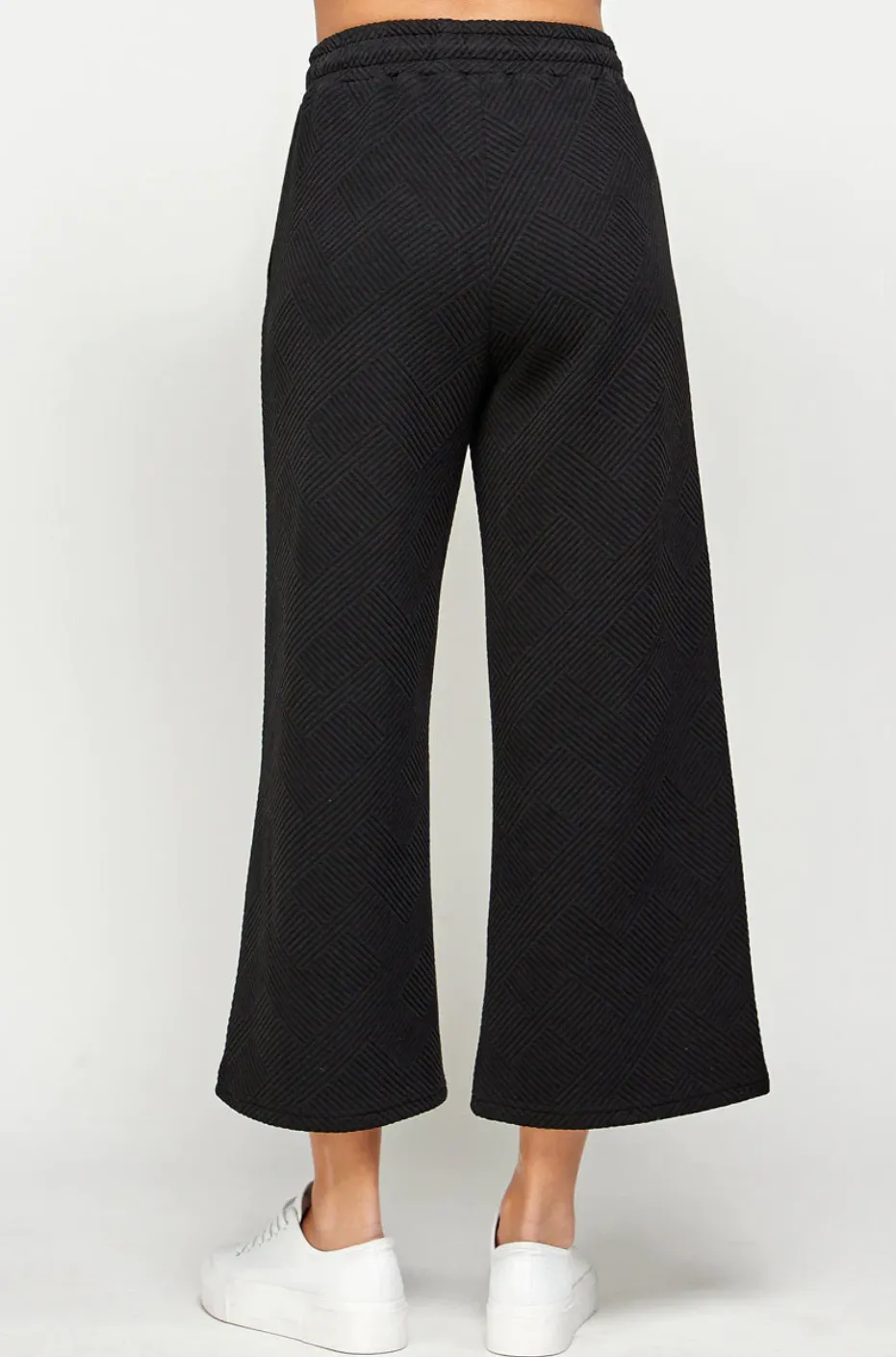 casual textured set - black